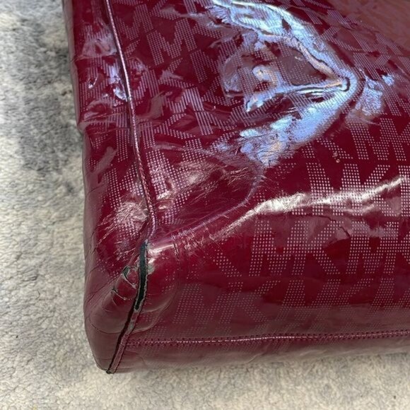 MICHAEL Michael Kors Jet Set Patent Leather Peony Tote Bag Logo DIY - Picture 5 of 16